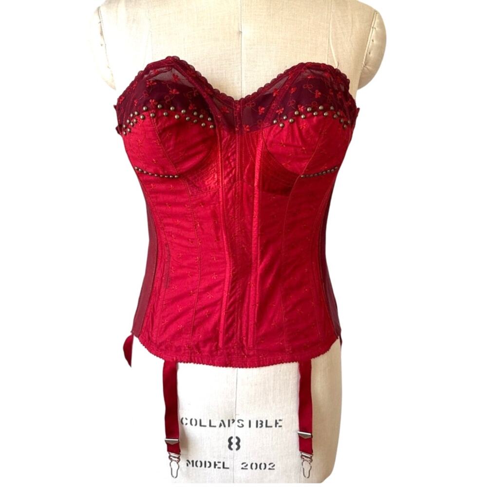 Sex Trash NYC Embellished Red Bustier Size 8/ 34B